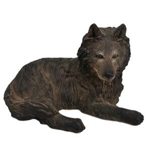 RARE 1990's House Of Roger Desjardins Black WOLF Table Top Figurine Statue Resin